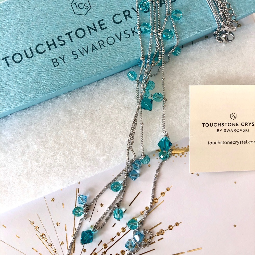 💎Stunning WaterFall Necklace NWT swarovski crysta🧡🔥